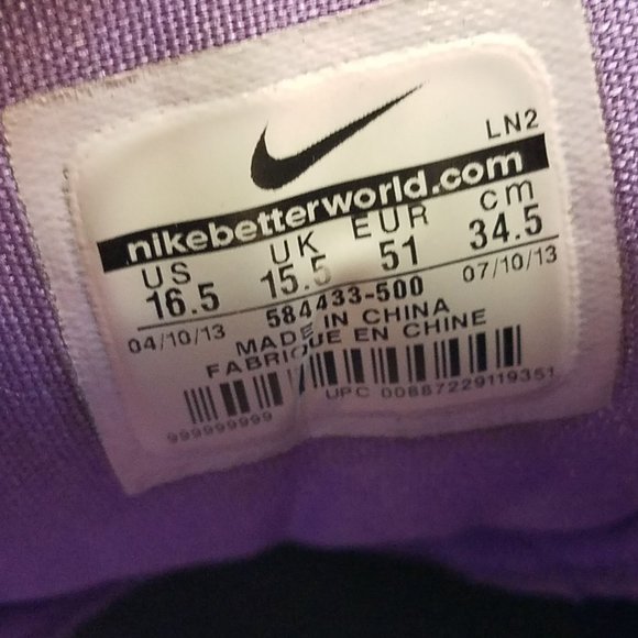 Nike Zoom Hyperdunk Violet Basketball Shoes Men's Size 16.5 | 584433-500 | VG - Picture 6 of 8